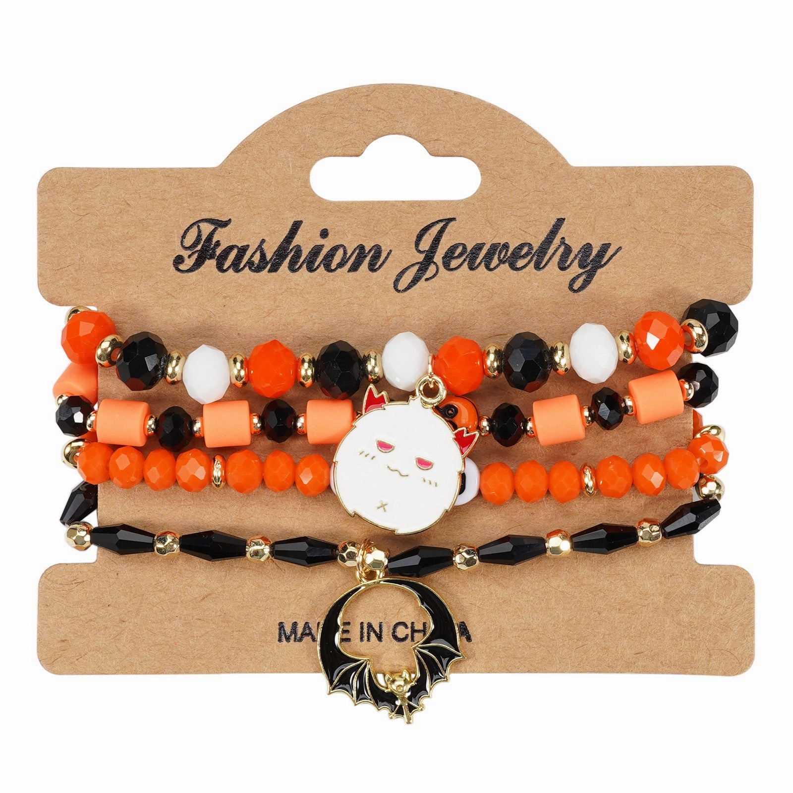 Wholesale Halloween Artificial Crystal Polymer Clay Beads Pumpkin Ghost Bat Hat Pendant Bracelet