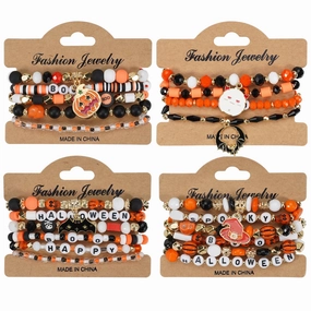 Wholesale Halloween Artificial Crystal Polymer Clay Beads Pumpkin Ghost Bat Hat Pendant Bracelet