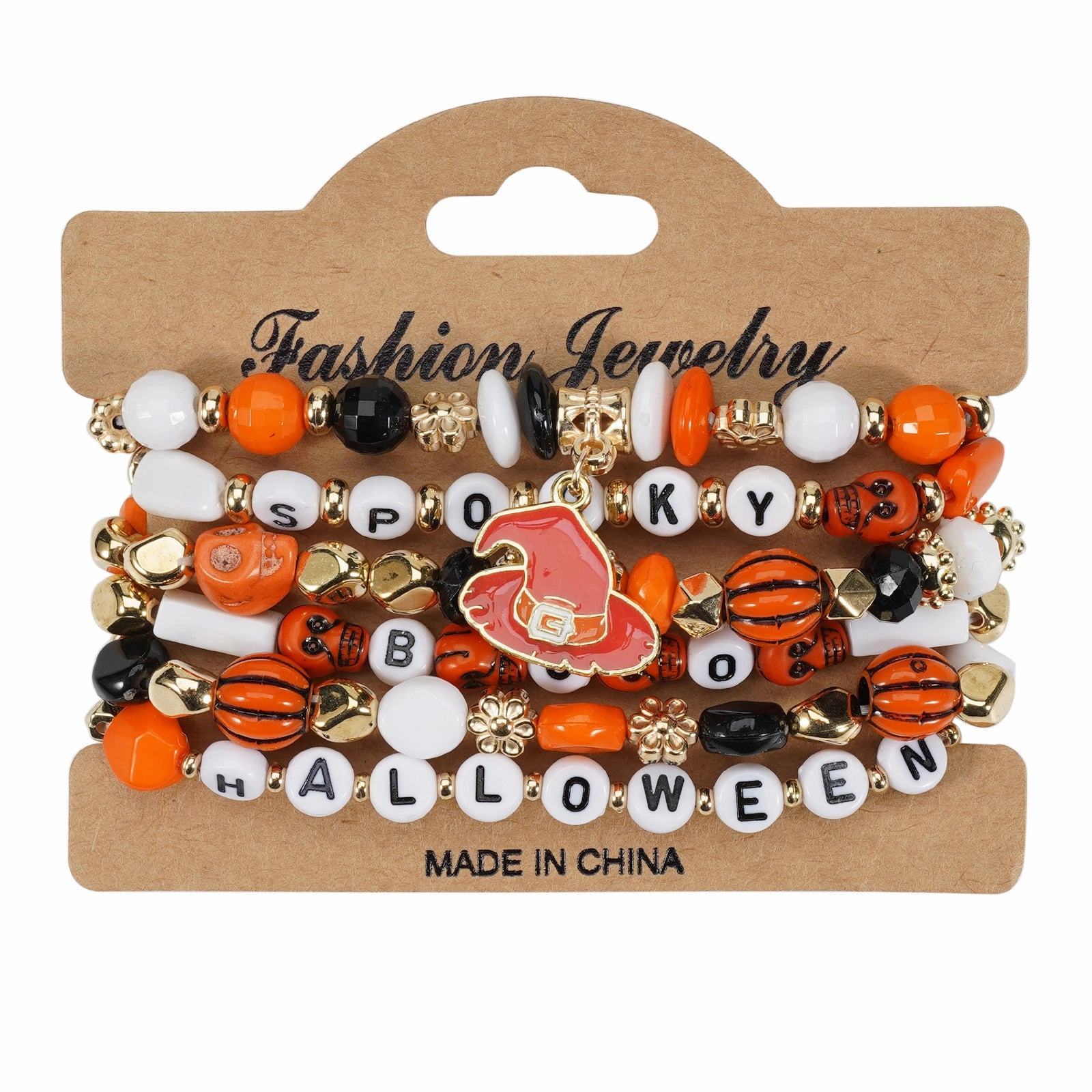 Wholesale Halloween Artificial Crystal Polymer Clay Beads Pumpkin Ghost Bat Hat Pendant Bracelet