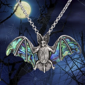 Wholesale Halloween Gothic Dark Bat Spider Shell Necklace