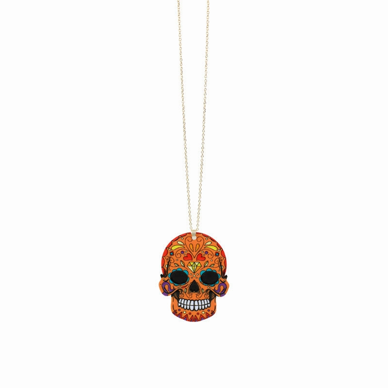 Wholesale Halloween Resin Personalized Skull Pendant Necklace