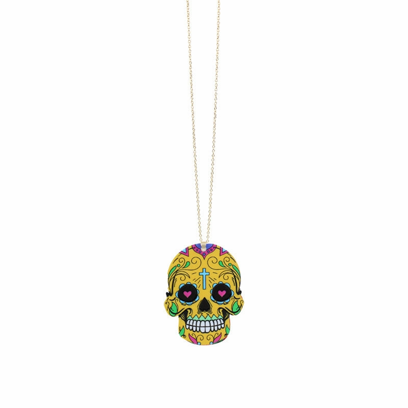 Wholesale Halloween Resin Personalized Skull Pendant Necklace