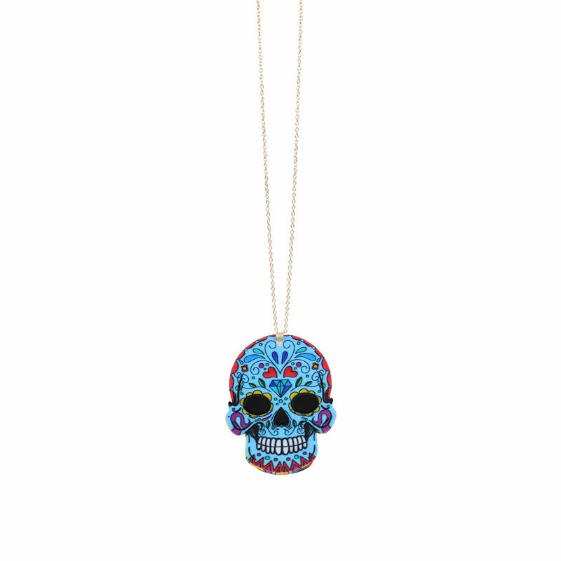 Wholesale Halloween Resin Personalized Skull Pendant Necklace
