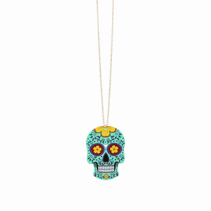 Wholesale Halloween Resin Personalized Skull Pendant Necklace