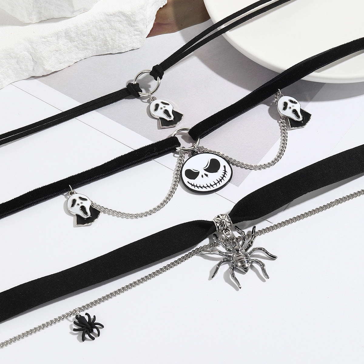 Wholesale Halloween Skull Pumpkin Zinc Alloy Necklace