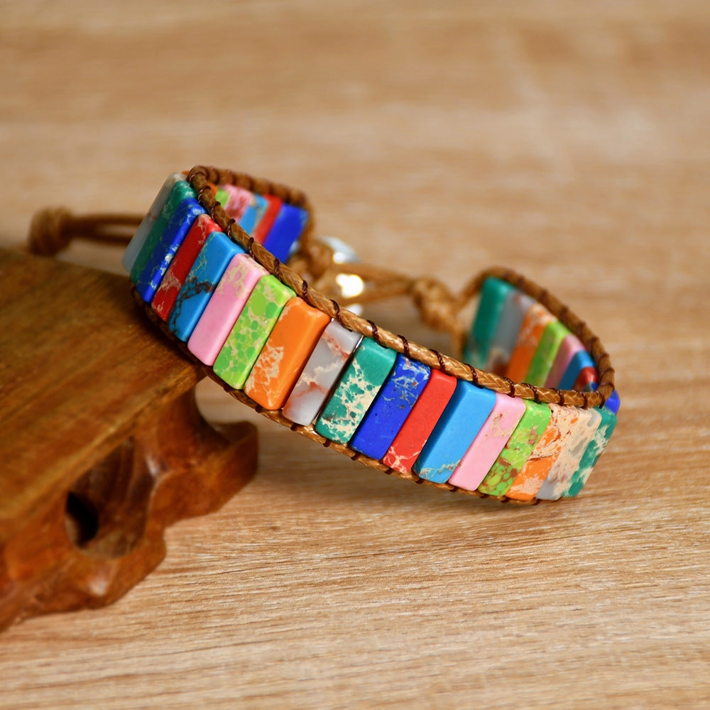 Wholesale Hand Woven Turquoise Beaded Multi Layer Wrap Bracelet