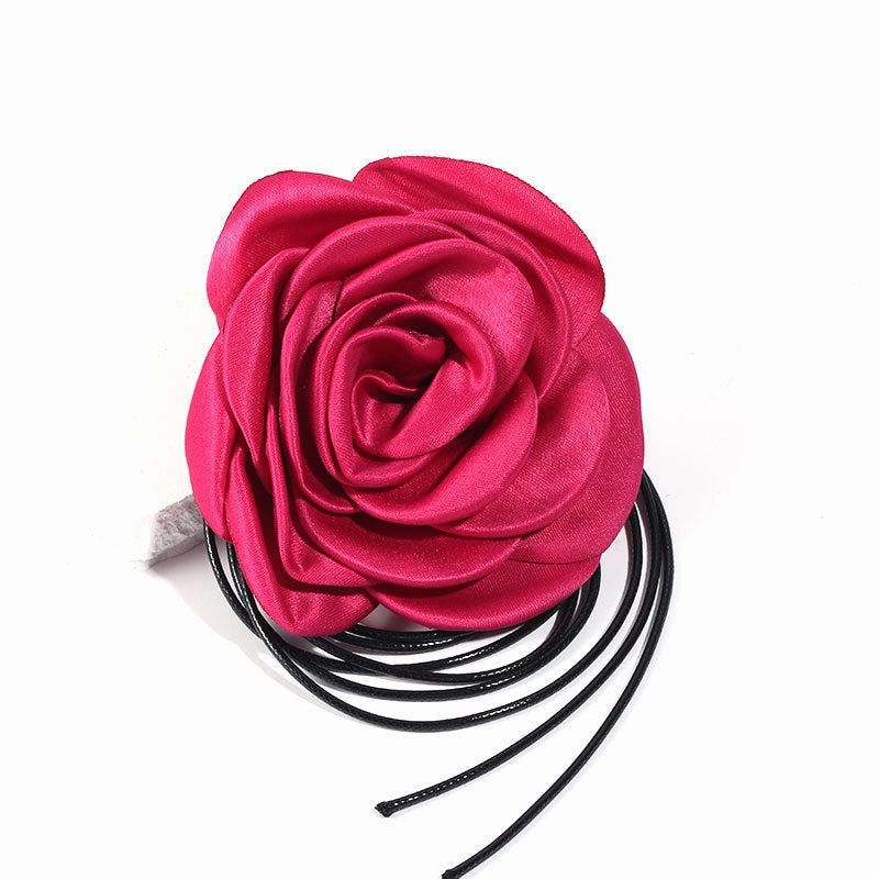 Wholesale Handmade Fabric Flower Bandage Wax Rope Necklaces