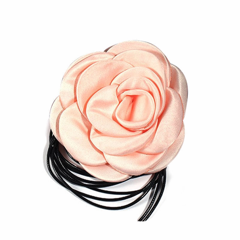 Wholesale Handmade Fabric Flower Bandage Wax Rope Necklaces