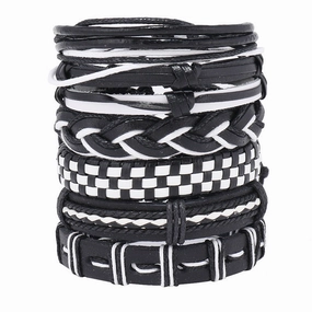 Wholesale Handwoven Multi-layer Leather DIY 6 Piece Set Bracelet