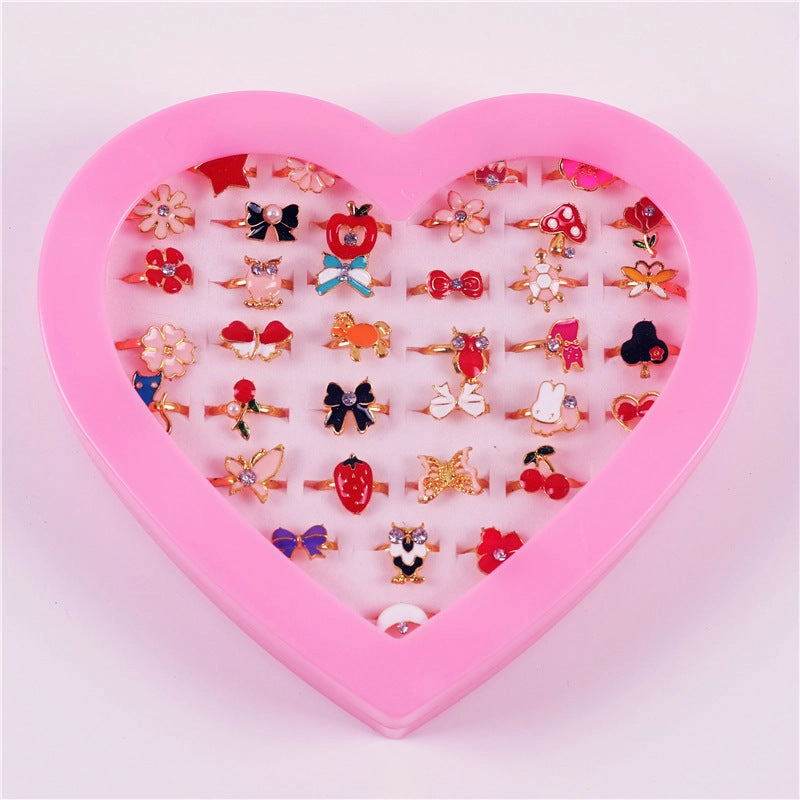 Wholesale Heart Alloy Kids Rings Set