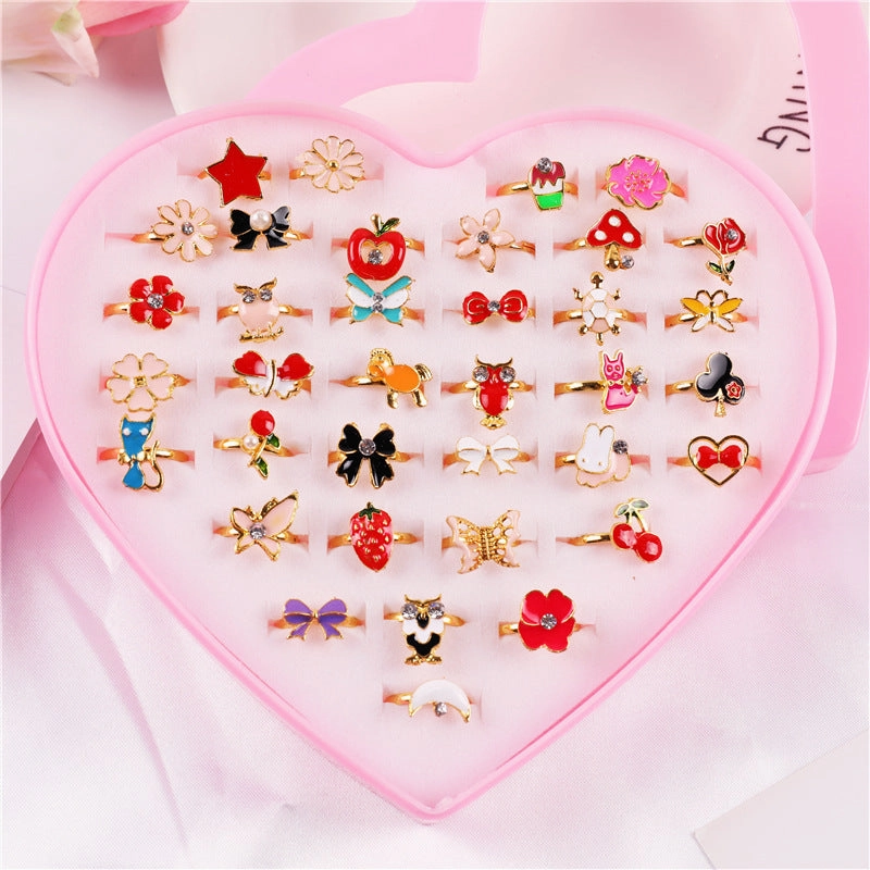 Wholesale Heart Alloy Kids Rings Set