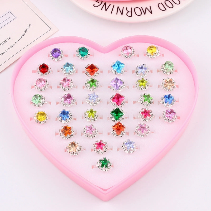 Wholesale Heart Alloy Kids Rings Set