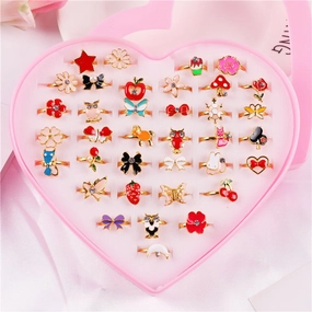 Wholesale Heart Alloy Kids Rings Set