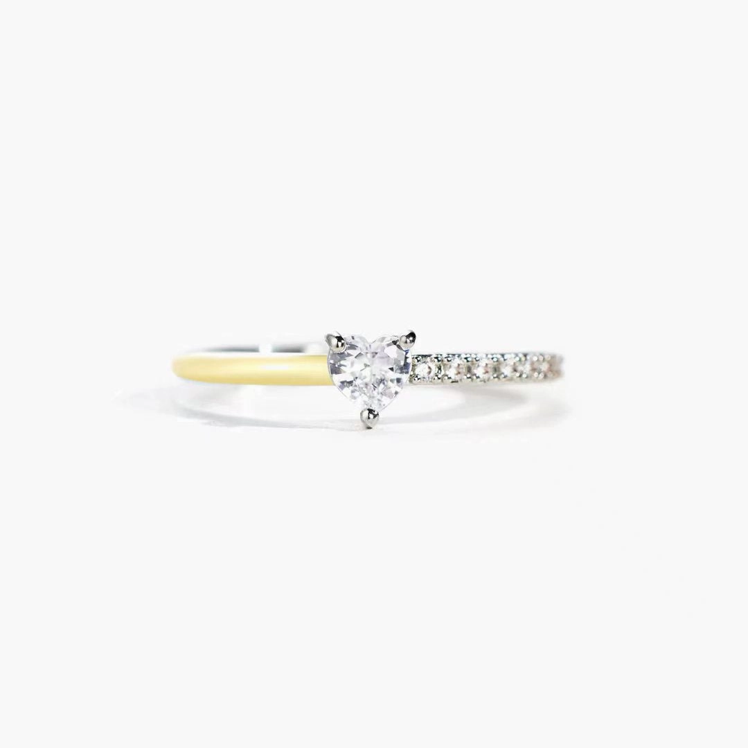 Wholesale Heart Baguette Zirconia Sterling Silver Rings