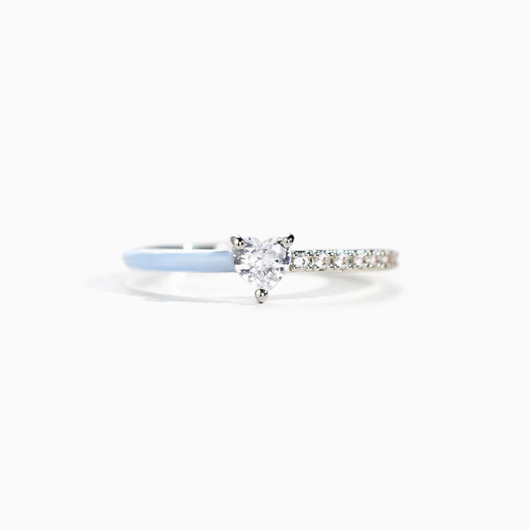 Wholesale Heart Baguette Zirconia Sterling Silver Rings