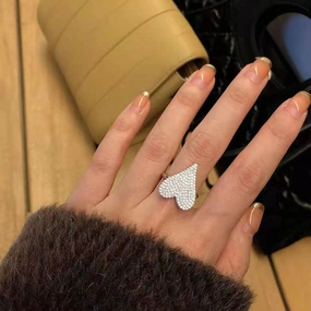 Wholesale Heart Full of Diamonds Zircon Rings