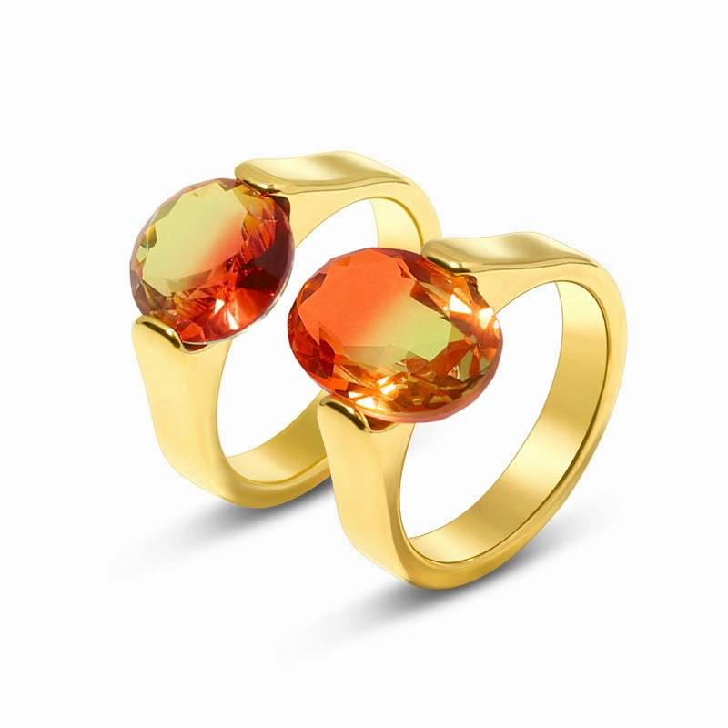 Wholesale Heart Gemstone Stainless Steel Rings