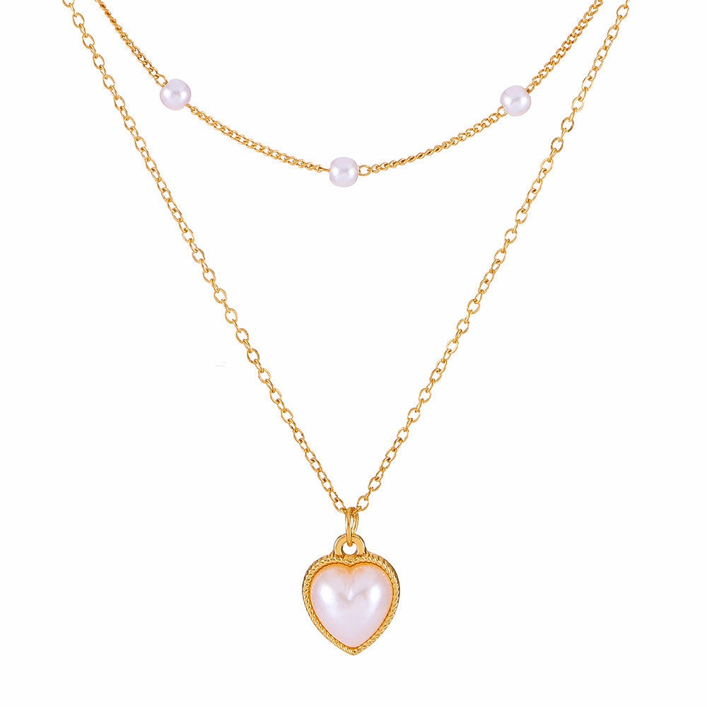 Wholesale Heart Multilayer Pearl Necklaces