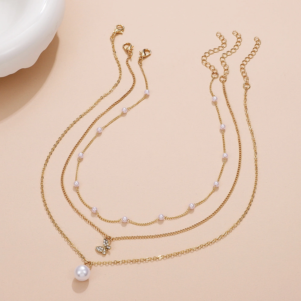 Wholesale Heart Multilayer Pearl Necklaces