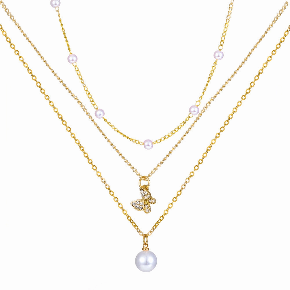 Wholesale Heart Multilayer Pearl Necklaces