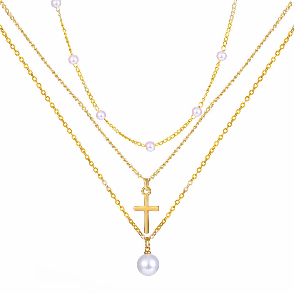 Wholesale Heart Multilayer Pearl Necklaces