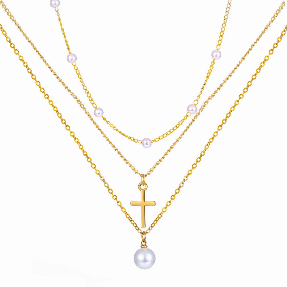 Wholesale Heart Multilayer Pearl Necklaces