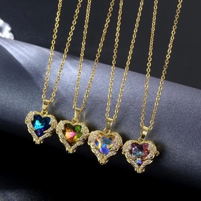 Wholesale Heart of the Ocean Symphony Gem Copper Necklaces