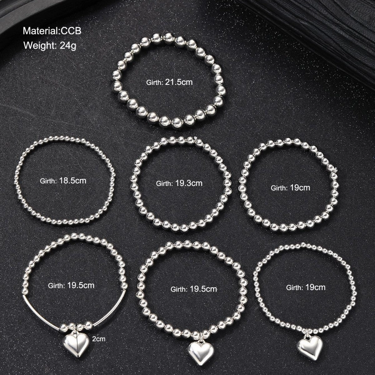 Wholesale Heart Pendant Beaded Bracelet