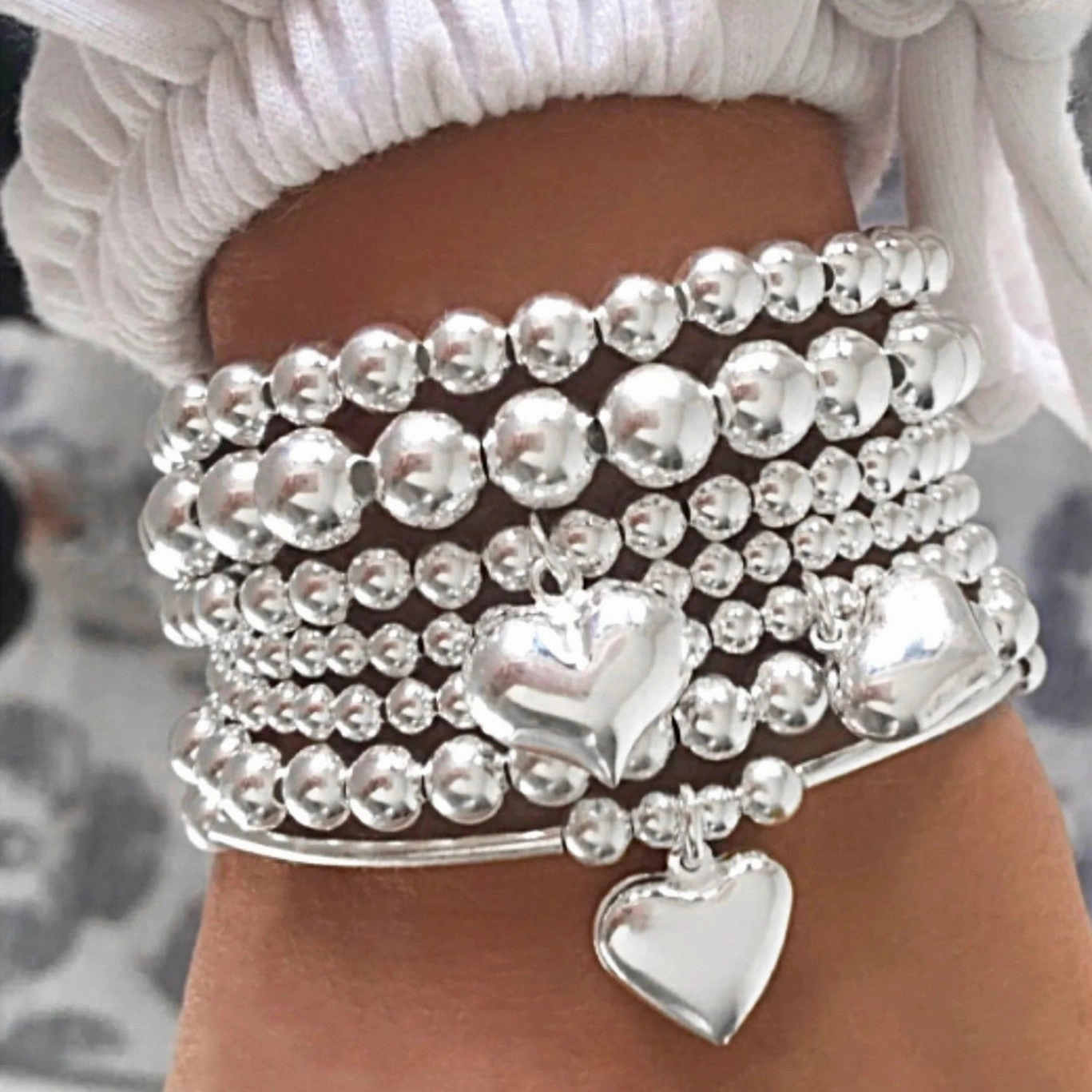 Wholesale Heart Pendant Beaded Bracelet