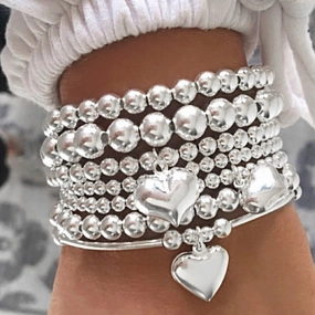 Wholesale Heart Pendant Beaded Bracelet