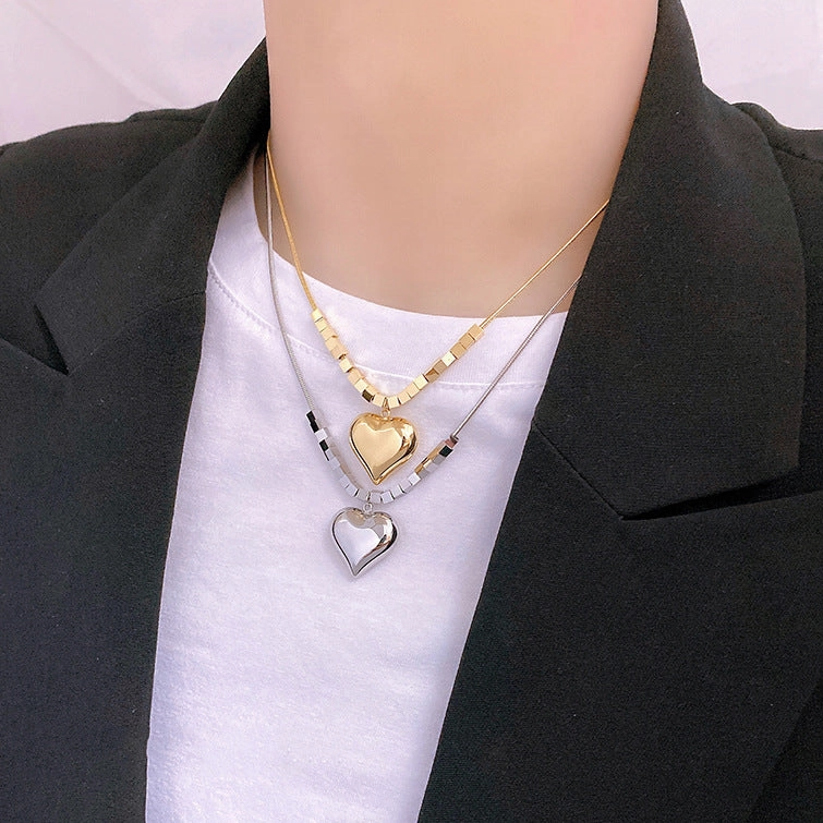 Wholesale Heart Pendant Square Titanium Steel Necklaces