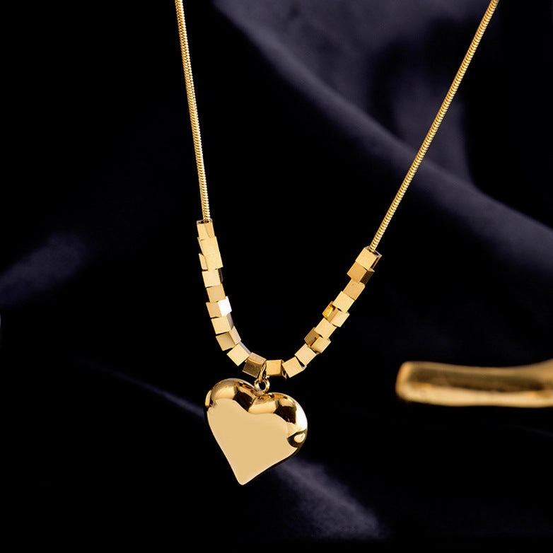Wholesale Heart Pendant Square Titanium Steel Necklaces
