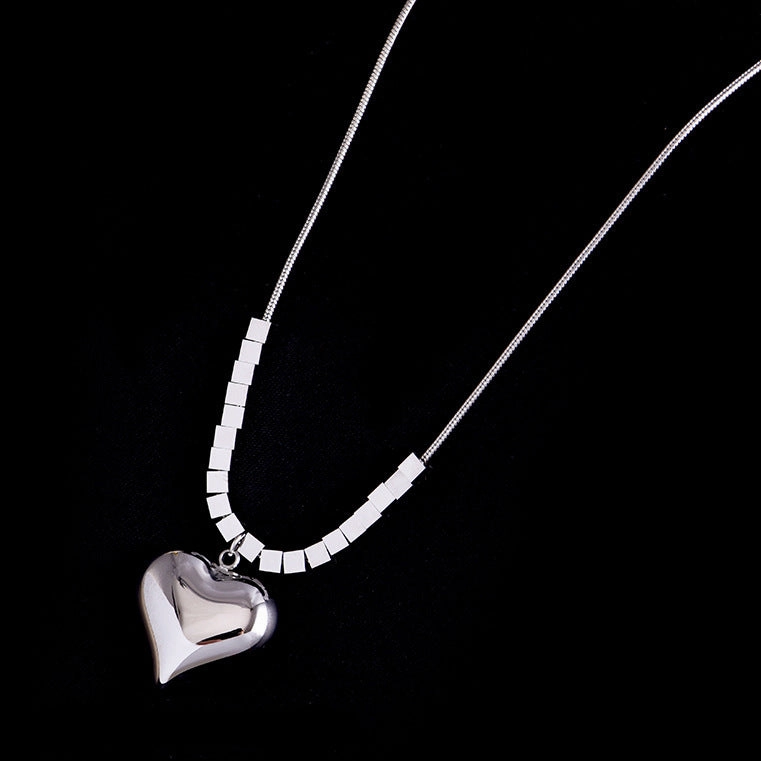 Wholesale Heart Pendant Square Titanium Steel Necklaces