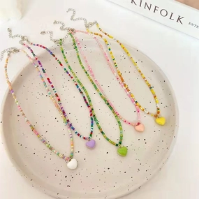 Wholesale Heart Plastic Beaded Necklaces