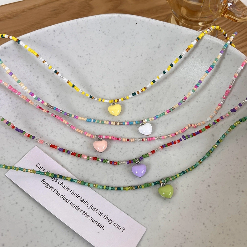 Wholesale Heart Plastic Beaded Necklaces