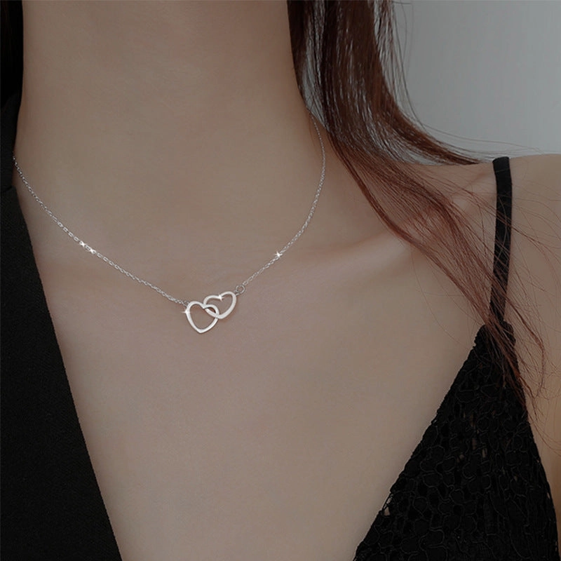Wholesale Heart Shape Clavicle Titanium Steel Necklaces