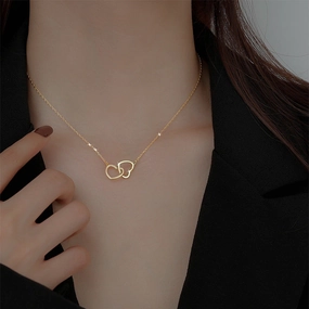 Wholesale Heart Shape Clavicle Titanium Steel Necklaces