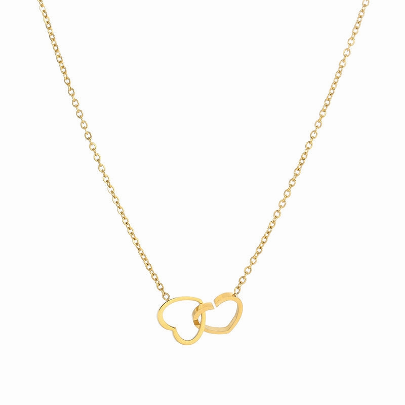 Wholesale Heart Shape Clavicle Titanium Steel Necklaces