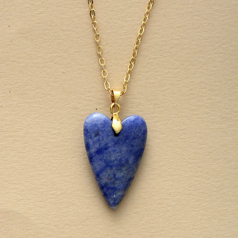 Wholesale Heart Shape Crystal Plated 18K Gold Chain Pendant Necklace