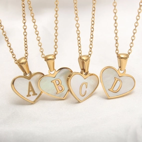Wholesale Heart Shape Shell Stainless Steel Necklaces