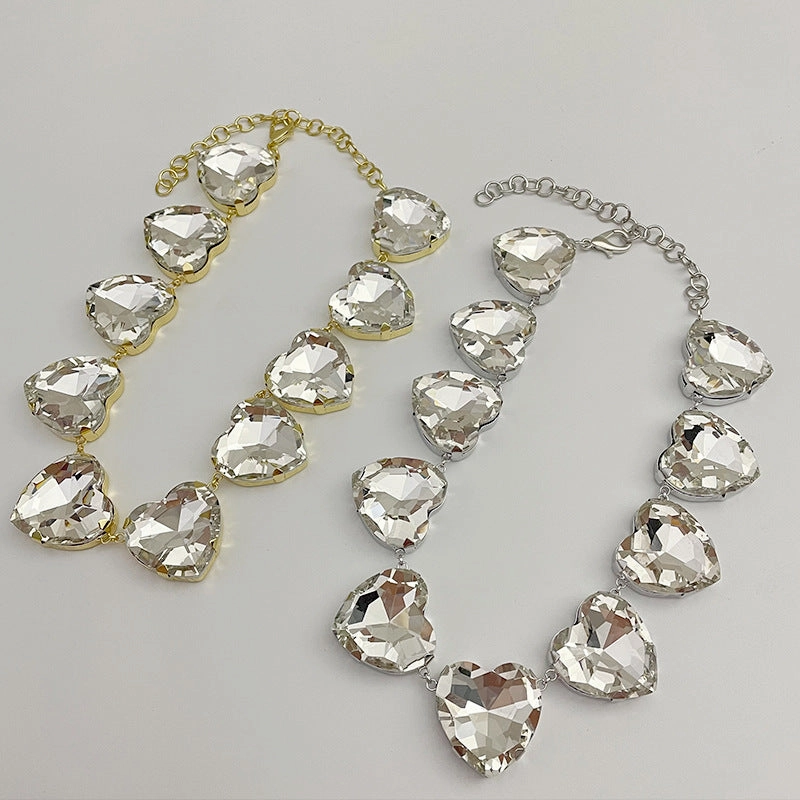 Wholesale Heart Shine Rhinestone Necklaces
