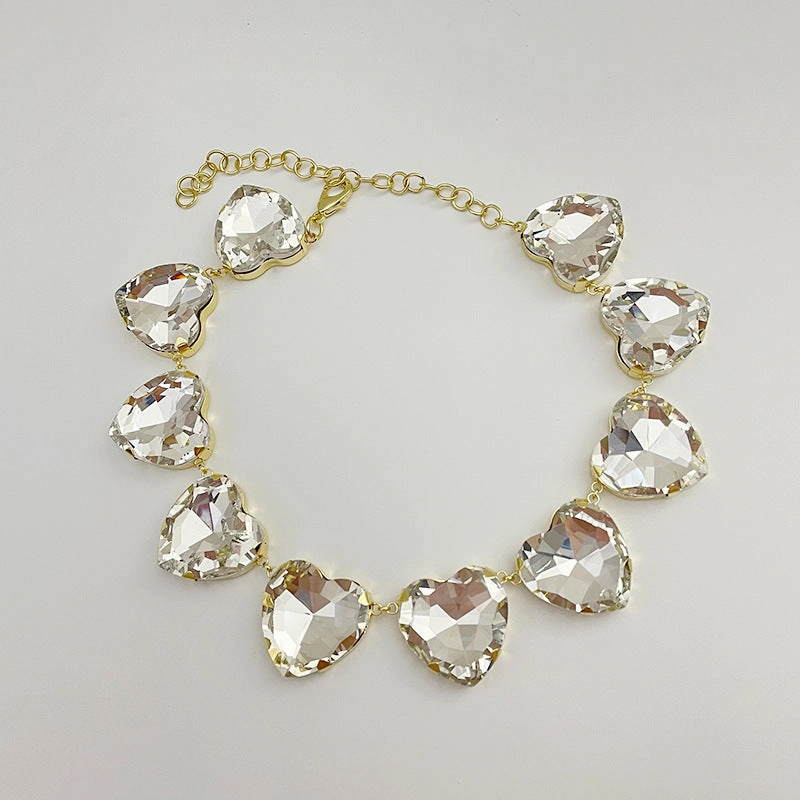 Wholesale Heart Shine Rhinestone Necklaces