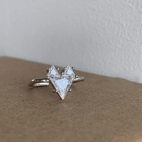 Wholesale Heart Square Silver Ring