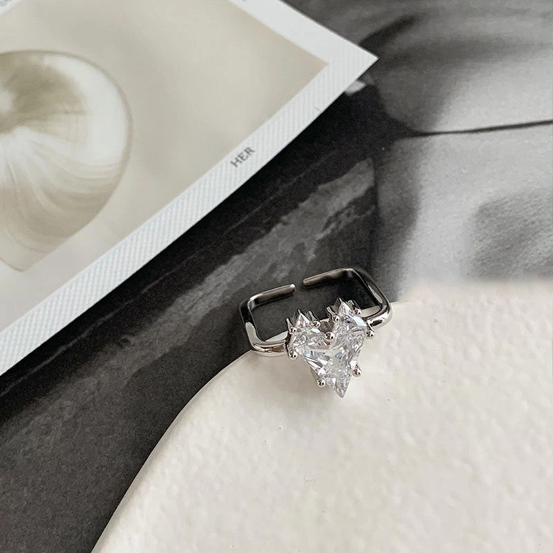 Wholesale Heart Square Silver Ring