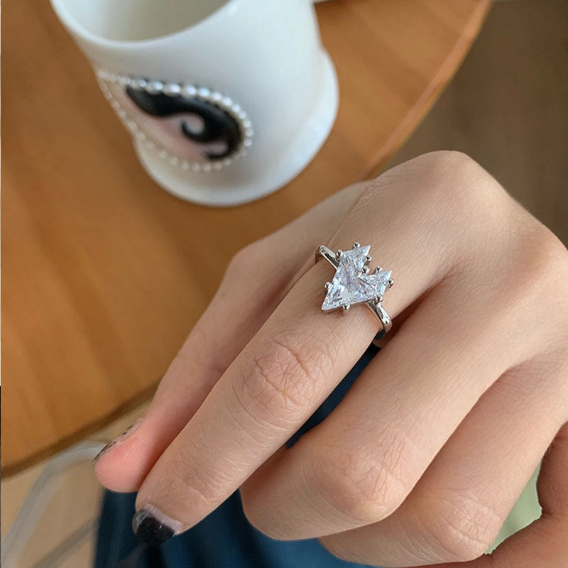 Wholesale Heart Square Silver Ring