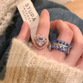 Wholesale Heart Zircon Plush Alloy Rings