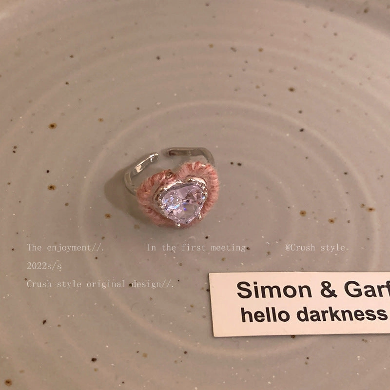 Wholesale Heart Zircon Plush Alloy Rings