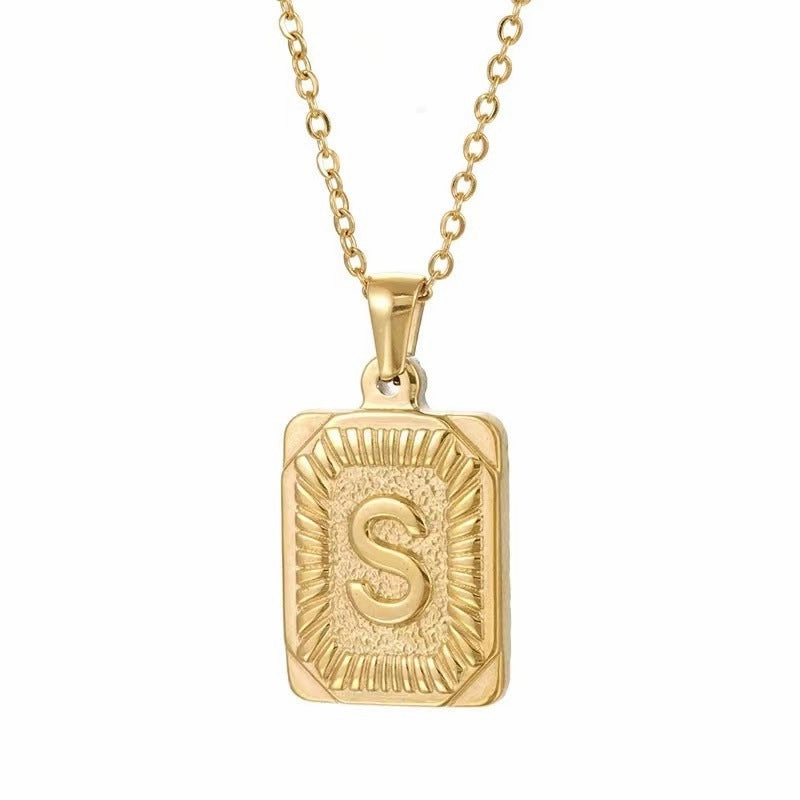 Wholesale Hip-hop Stainless Steel Letter Necklaces