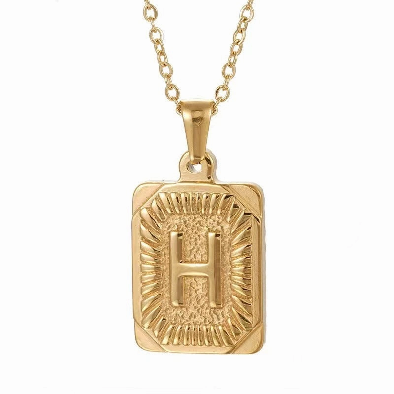 Wholesale Hip-hop Stainless Steel Letter Necklaces