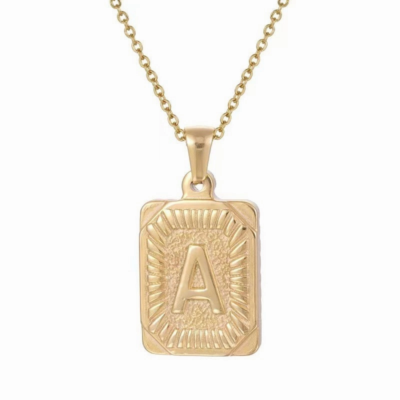 Wholesale Hip-hop Stainless Steel Letter Necklaces